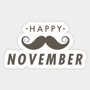 Happy November, Moustache, mustache Sticker